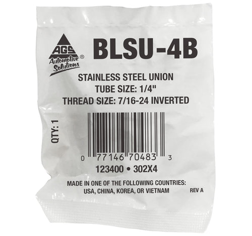 Union, Stainless Steel, 1/4