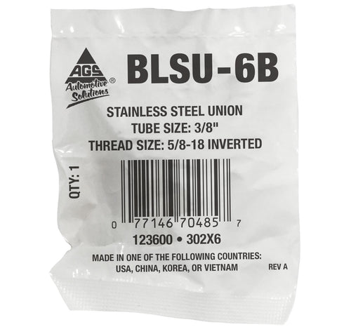 Union, Stainless Steel, 3/8