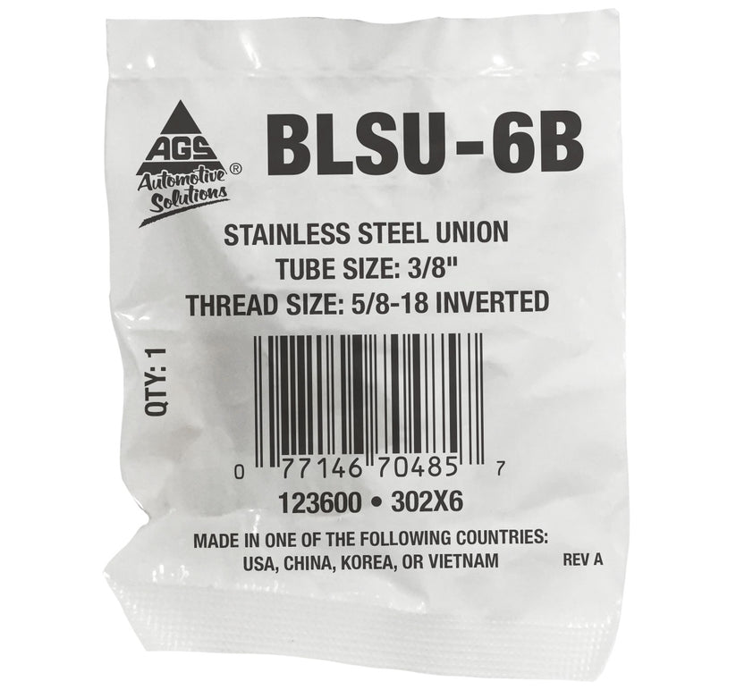 Stainless Steel Brake Line Union 3/8" (5/8-18 Inverted)