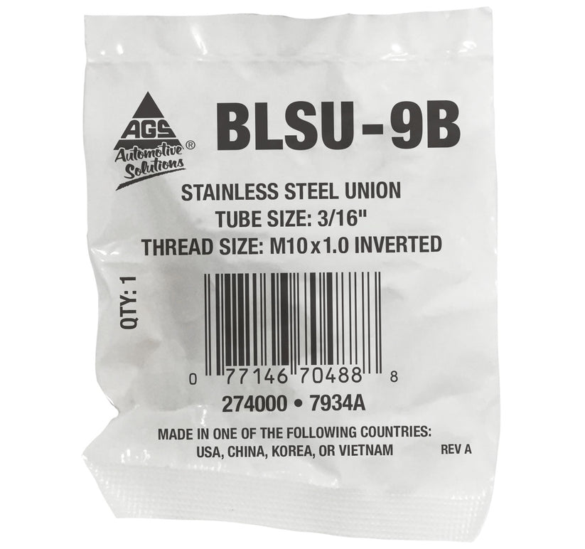 Union, Stainless Steel, 3/16" (M10x1.0 I)