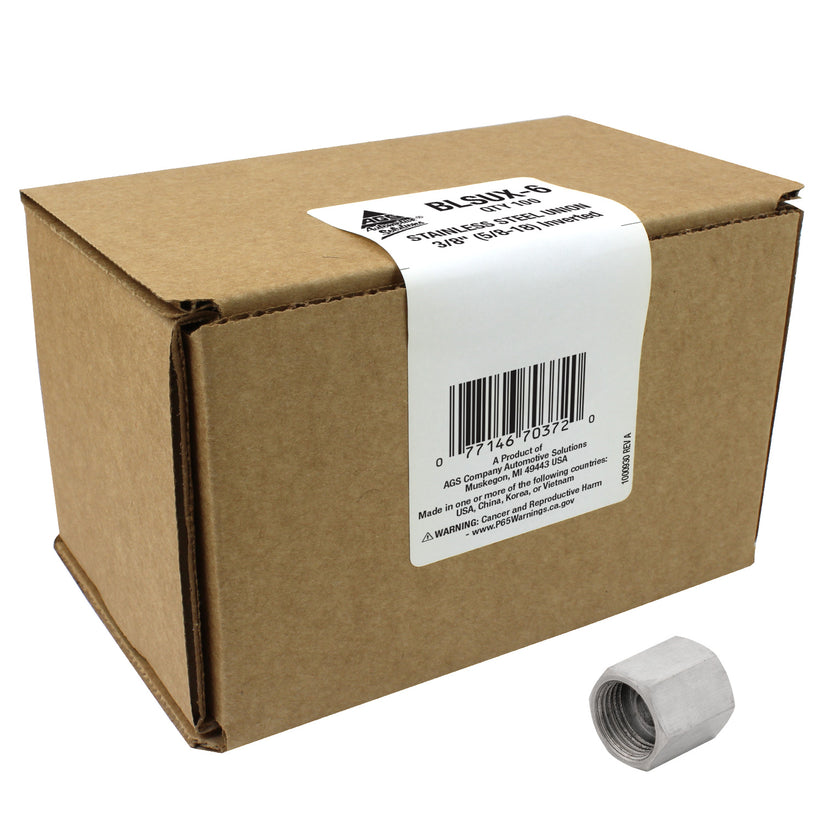 Stainless Steel Brake Line Union 3/8" (5/8-18 Inverted)