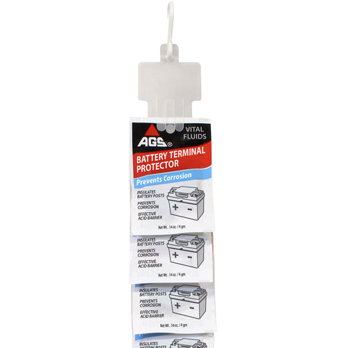 Battery Terminal Protector Single-Use Clip Strip - 2 Strips, 12 Pouches Each