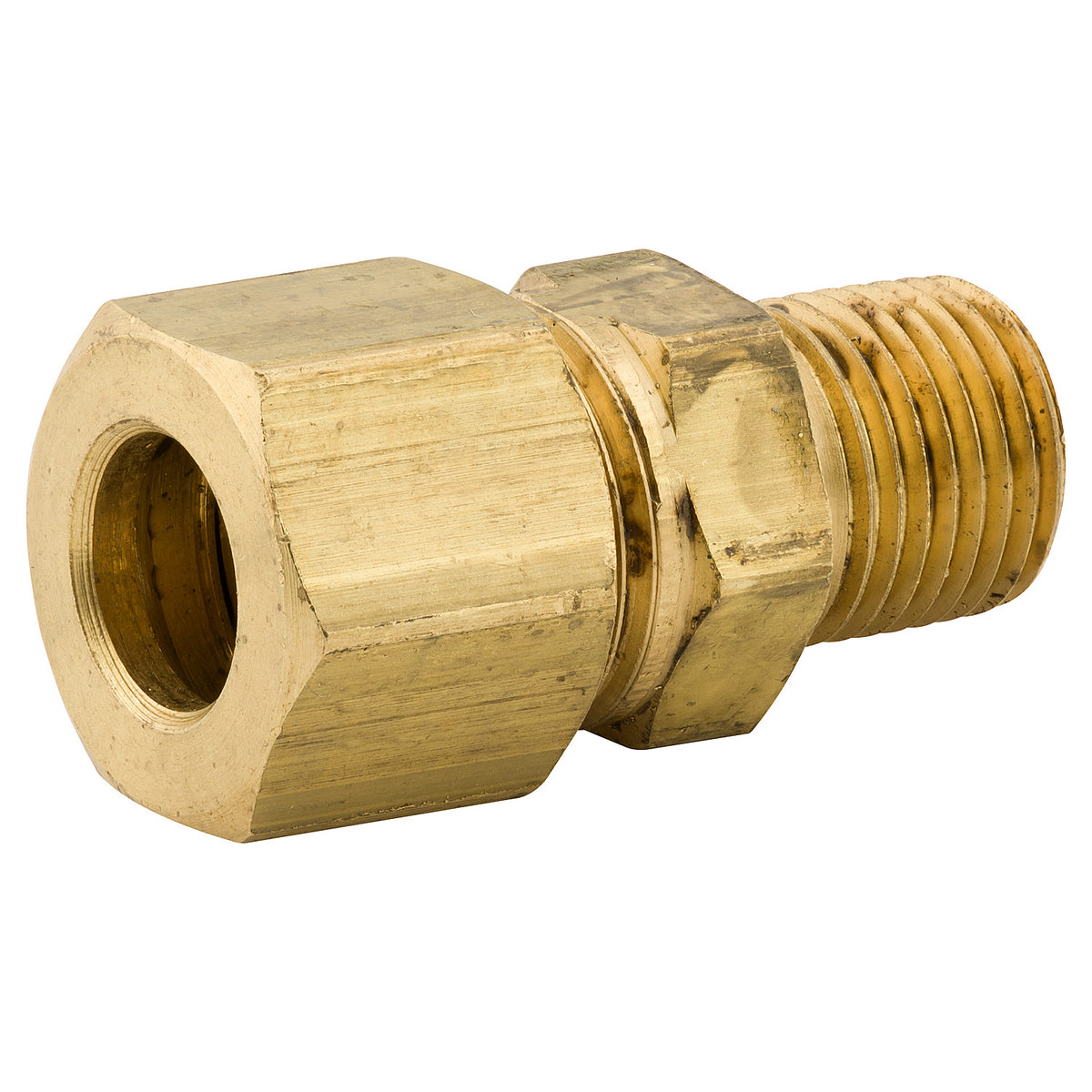Connector Compression, Brass, 5/16 (1/8 NPTM), Bag of 1