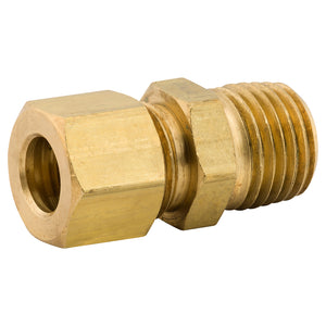 5/16" (1/4" NPTM) Brass Compression Connector, Bag of 1