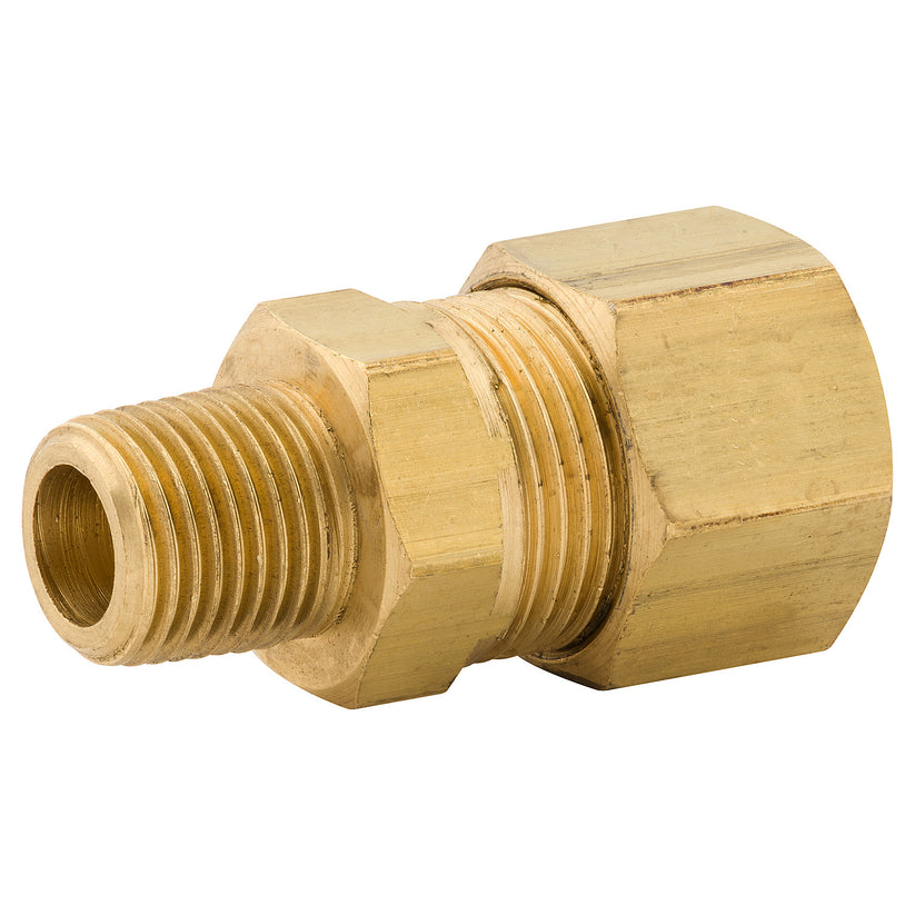 Connector Compression, Brass, 3/8" (1/8 NPTM), Bag of 1