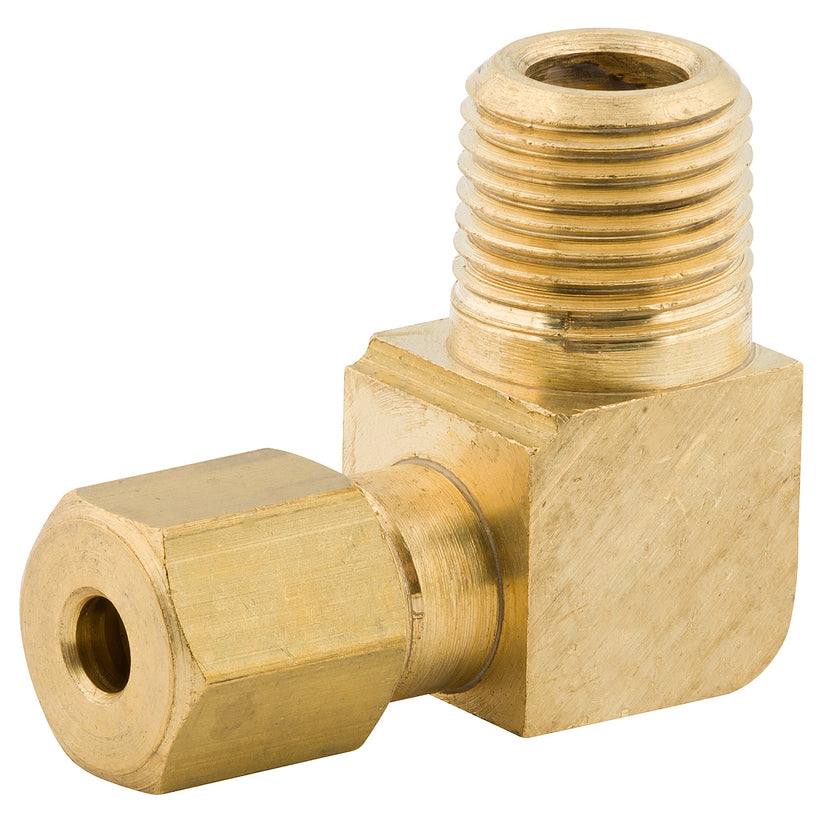 Elbow Connector Compression, Brass, 1/8" (1/8 NPTM), Bag of 1