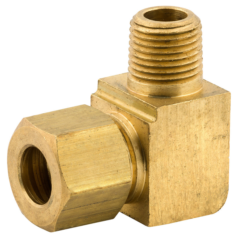 Elbow Connector Compression, Brass, 5/16" (1/8 NPTM), Bag of 1