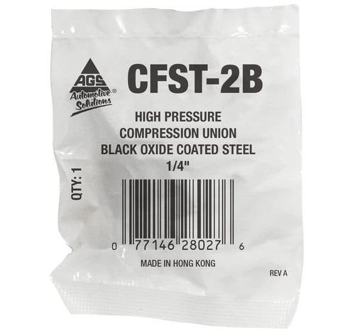 Union Compression, High Pressure, Black Oxide Coated Steel, 1/4