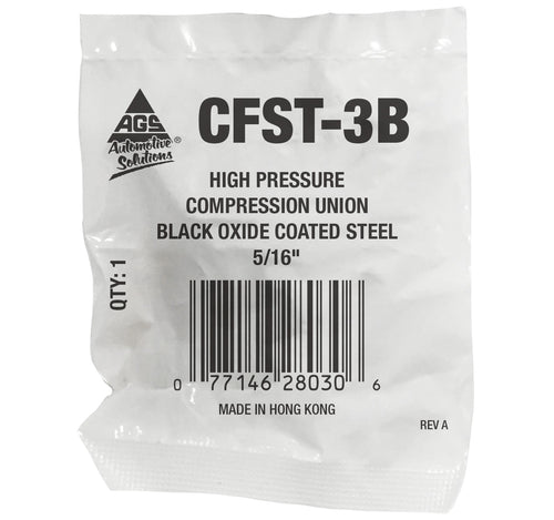 Union Compression, High Pressure, Black Oxide Coated Steel, 5/16