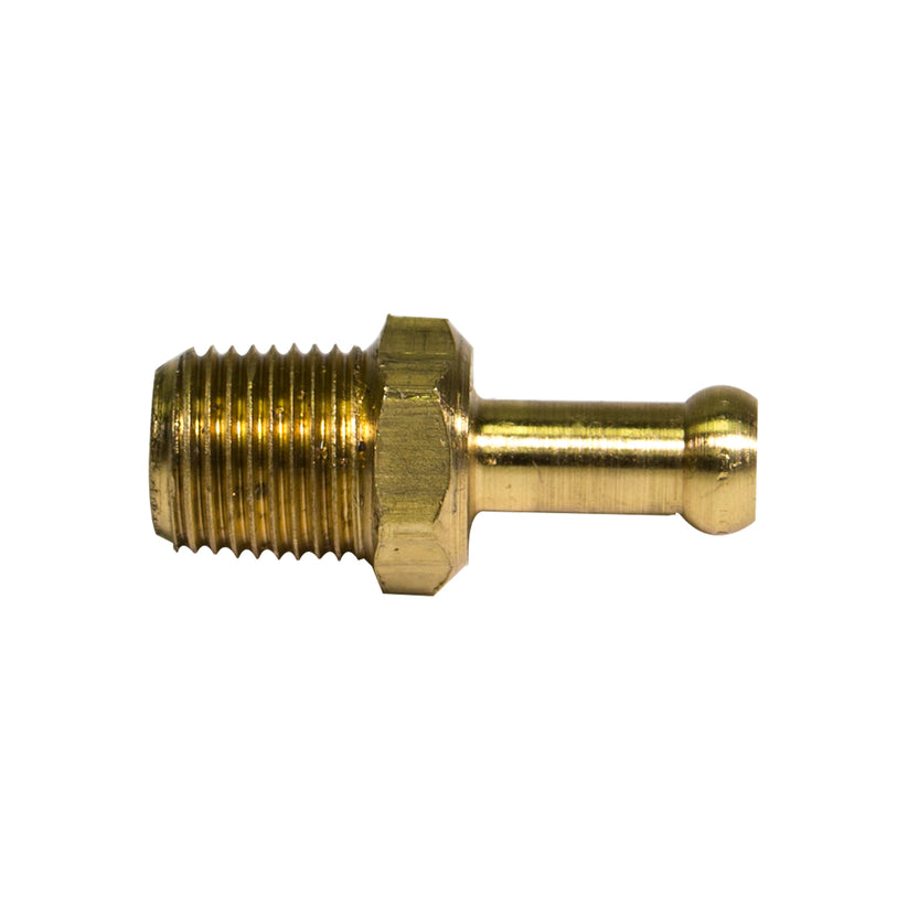 Brass Rigid Male Hose Clamp, 3/16" Hose, Male (1/8-27 NPT)