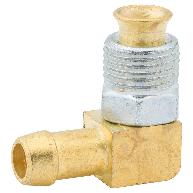Clamp Elbow w/Nut 90, Brass, 3/8 (5/8-18 I), Bag of 1