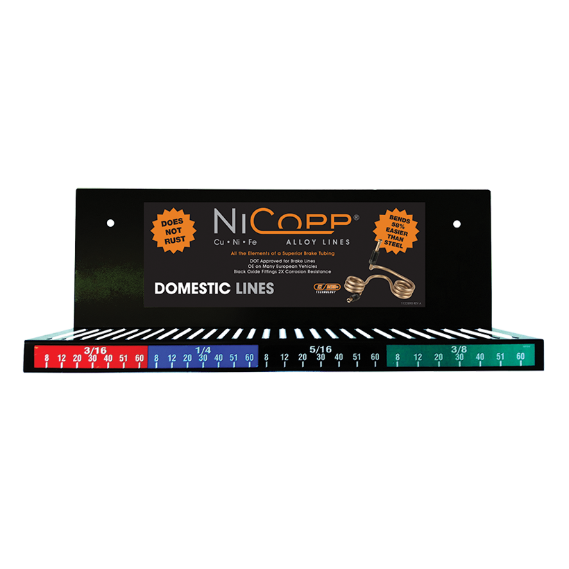 Wall Display, NiCopp Nickel/Copper Brake Lines Domestic, No Lines