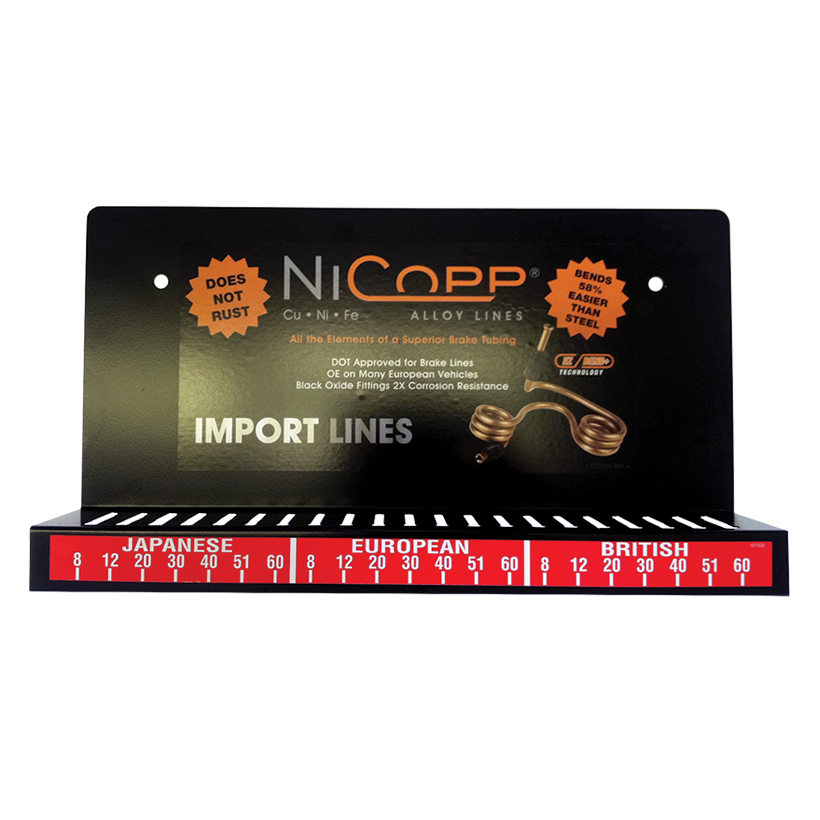 Wall Display, NiCopp Nickel/Copper Brake Lines Import, No Lines | AGS