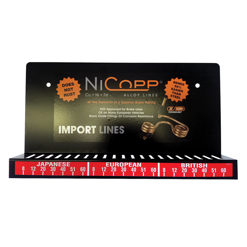 Wall Display, NiCopp Nickel/Copper Brake Lines Import, No Lines
