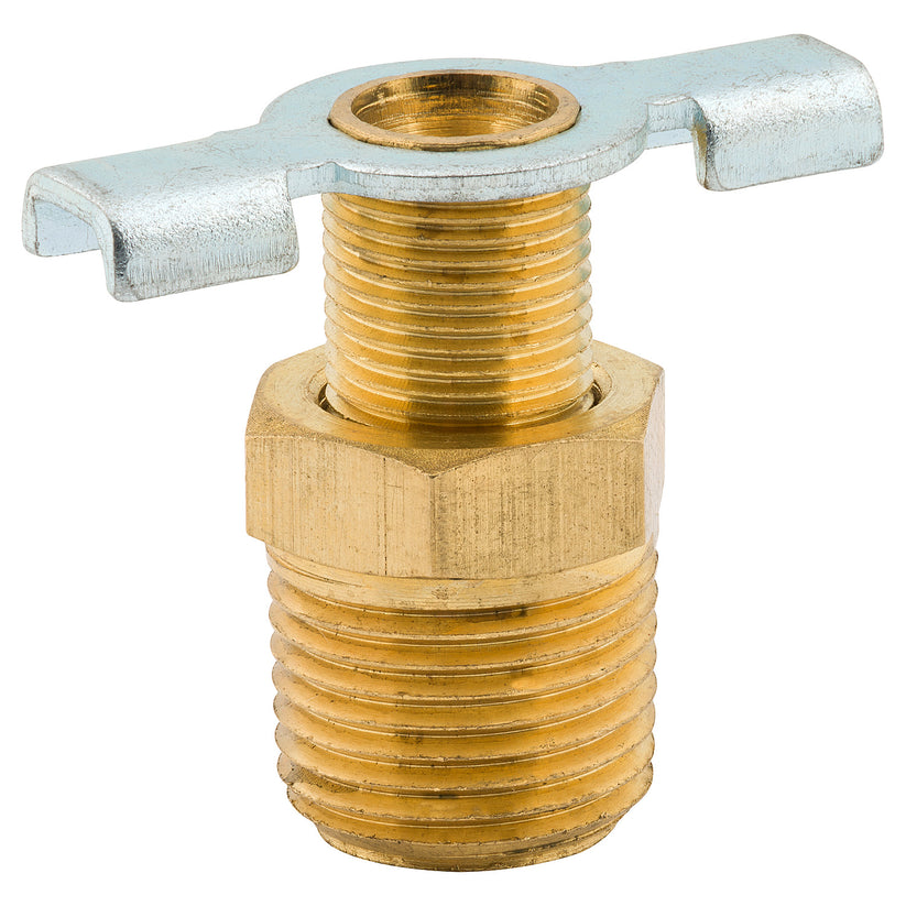 3/8" NPTM Brass Drain Cock, Bag of 1