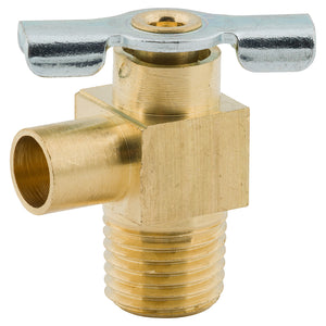 Bib Drain Cock, Brass, 1/4 NPTM, Bag of 1