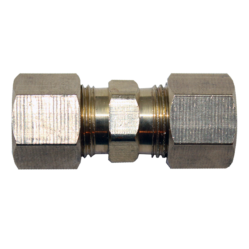 Fuel Line Compression Union - 3/8" Nylon to 3/8" Nylon - 2 per Bag