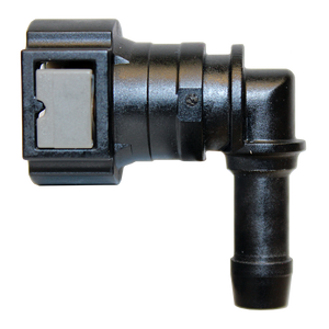 Fuel Line Quick Connect - 90 Degree 3/8 Steel to 3/8 Nylon - 2 per Bag