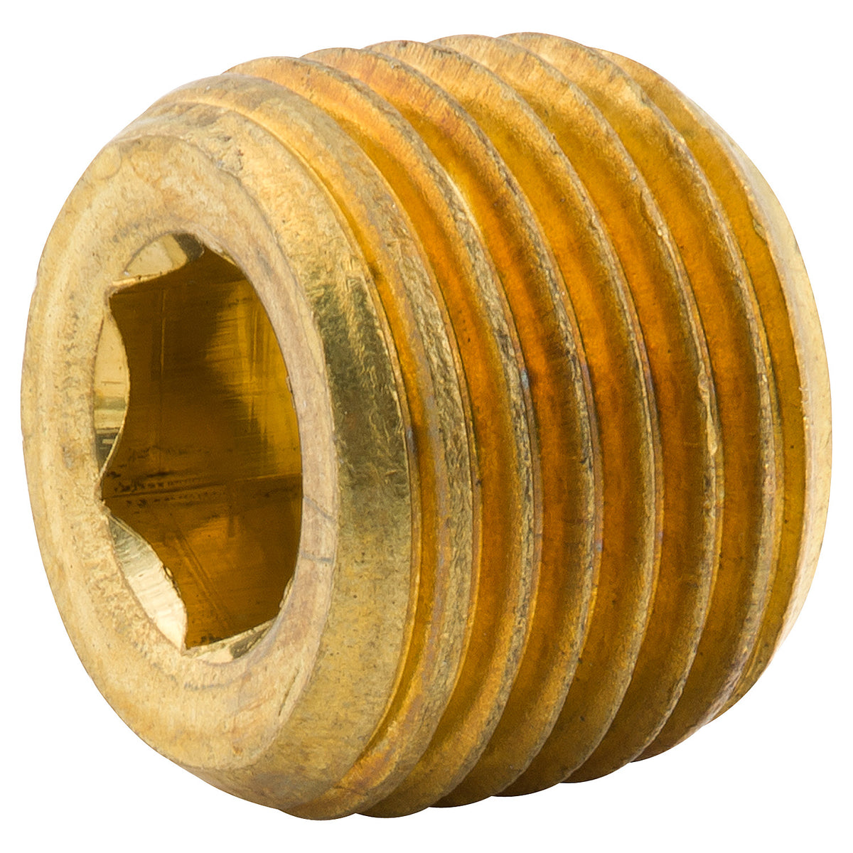 Hex Plug, Br, 3/16H (1/8 NPTM), Bag of 1