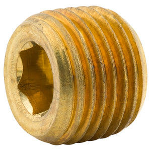Hex Plug, Br, 3/16H (1/8 NPTM), Bag of 1