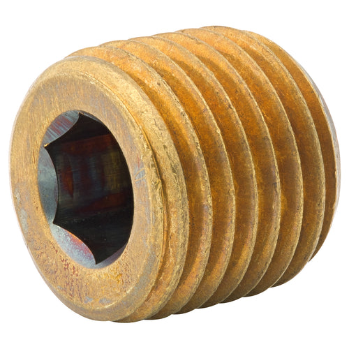 Hex Plug, Br, 1/4H (1/4 NPTM), Bag of 1