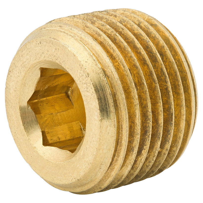 Hex Plug, Br, 3/8H (1/2 NPTM), Bag of 1