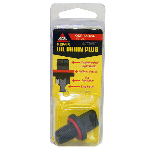 Oil Drain Plug, OS, 1/2-20, 14mm, FH, Card