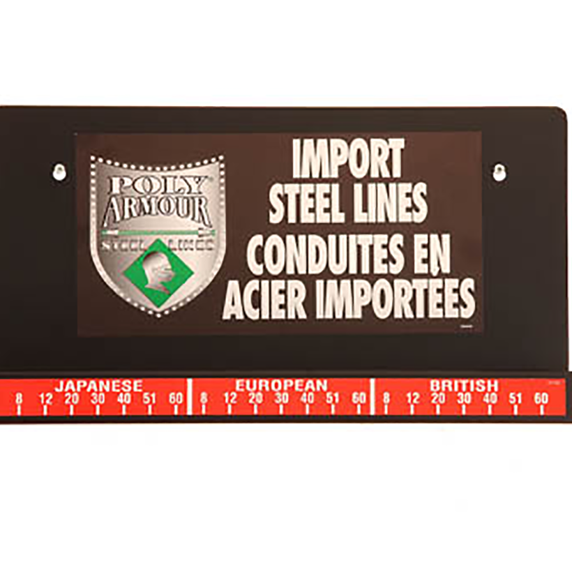 Wall Display, Poly-Armour PVF Steel Brake Lines Import, No Lines