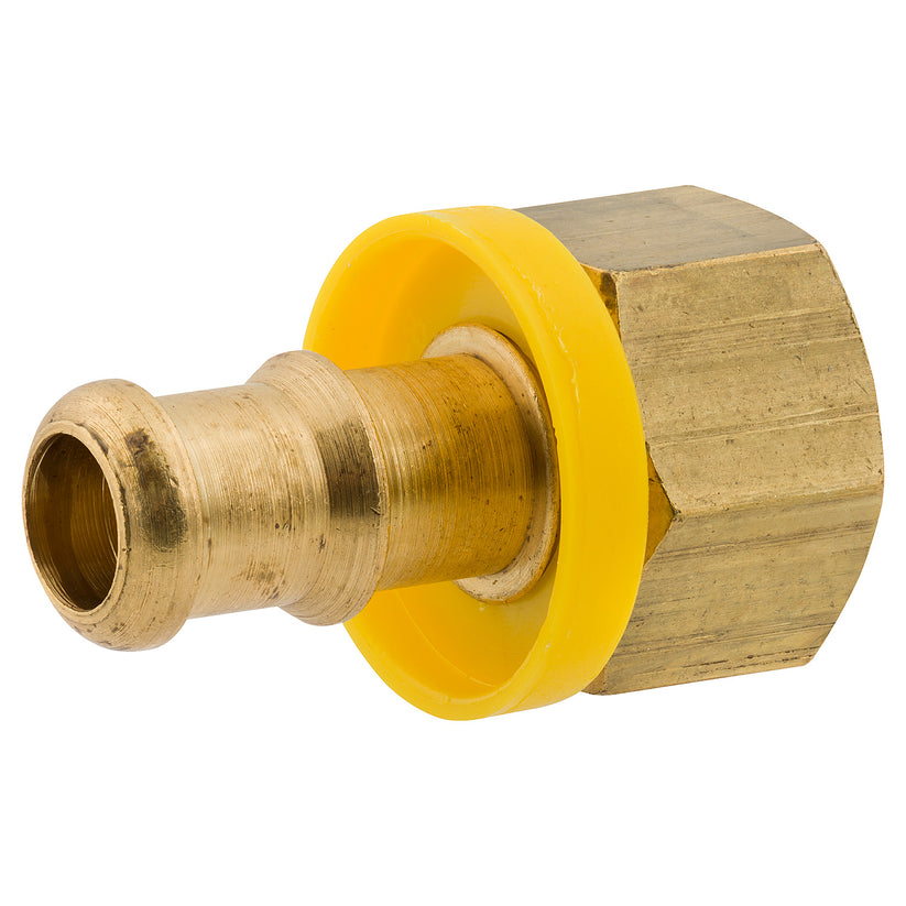 Push-On Rig, Brass, 3/8" F(5/8-18 I), Bag of 10