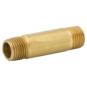 (1/4" NPTM) 2" Nipple, Brass, Bag of 1