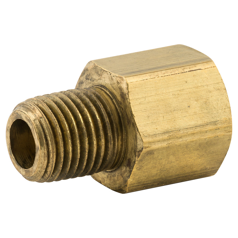 Adapter, Brass, 1/4 NPTM, 1/4 NPTF, Bag of 1