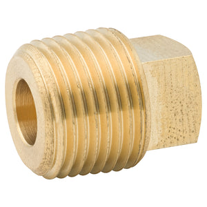 Square Head Plug, Brass, 3/8 NPTM, Bag of 1