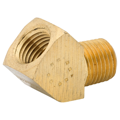 Str Elb 45, Brass, 1/4 NPTM, 1/4 NPTF, Bag of 1