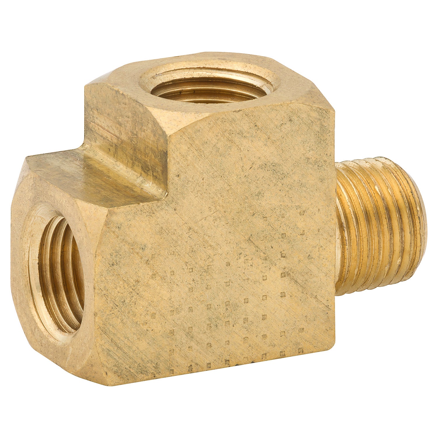 Street Tee, Brass, 1/8 NPTF, 1/8 NPTM, Bag of 1 | AGS