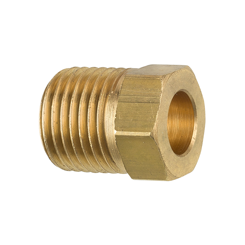 Brass Tube Nut, 1/4 Tube (7/16-24 Inverted)