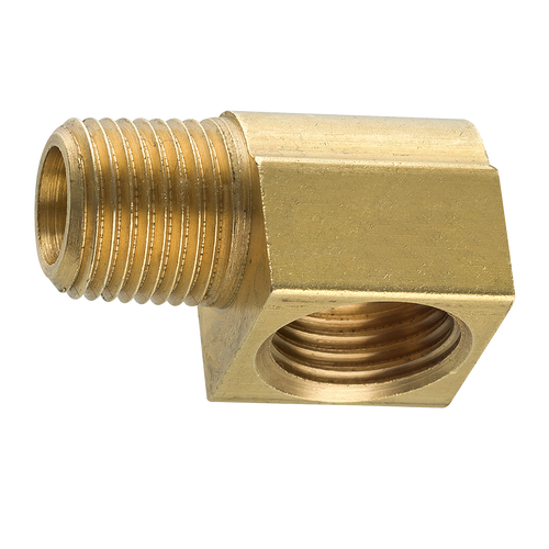Brass Elbow, Female (7/16-24 Inverted), Male (1/8-27 NPT)