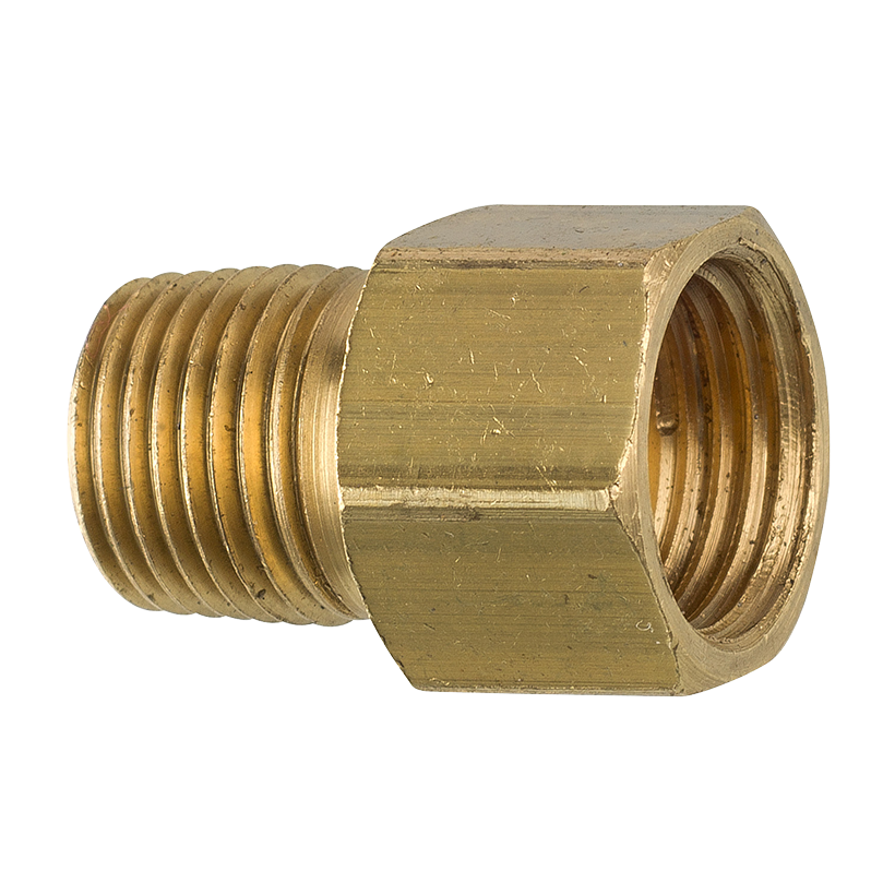 Brass Connector, Female (7/16-24 Inverted), Male (1/8-27 NPT)