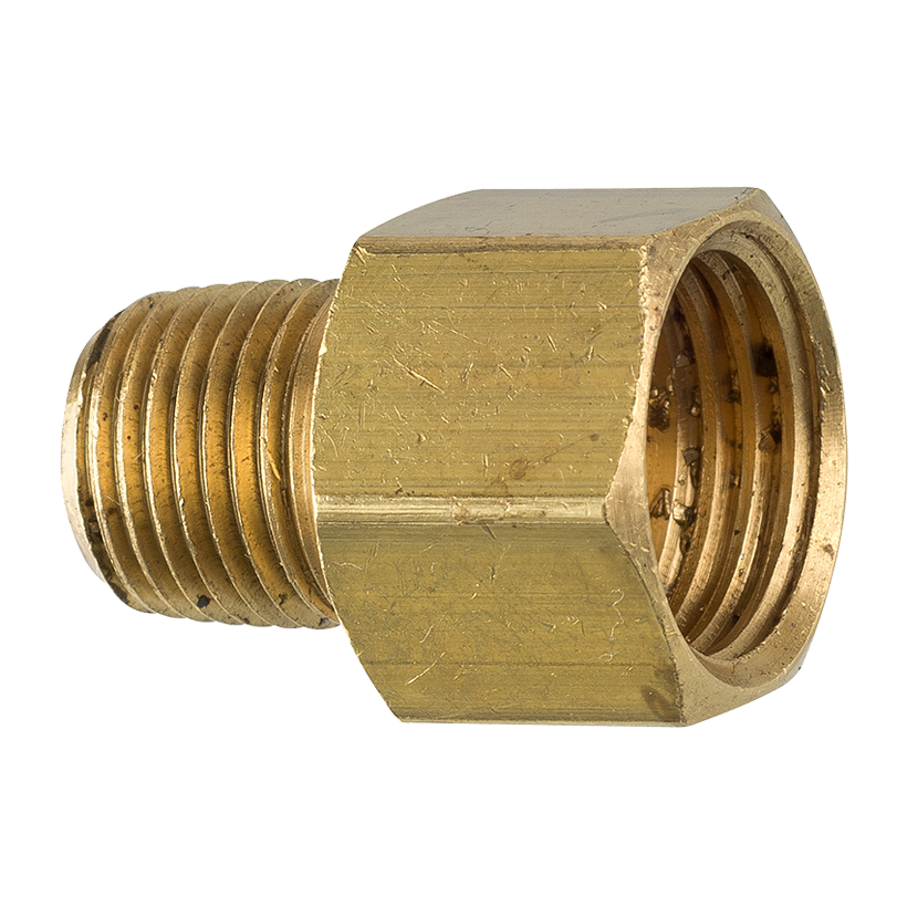 フラワーエンド Brass Connector, Female (1/2-20 Inverted), Male (1/8-27 NPT