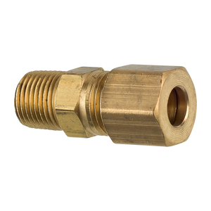 Brass Compression Connector, 1/4 Tube, Male (1/8-27 NPT)