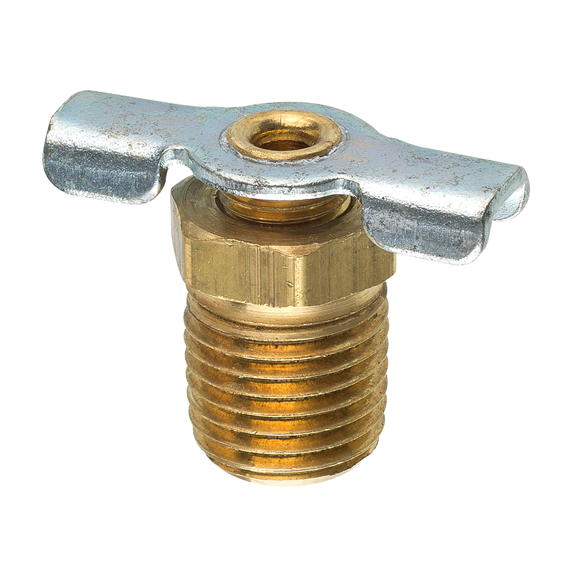 Brass Standard Drain Cock, Male (1/4 NPT)