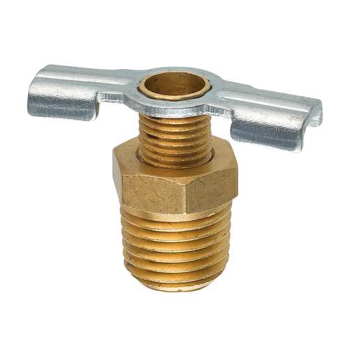 Brass Back Seating Drain Cock, Male (1/4 NPT)