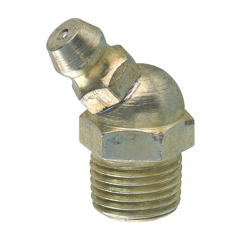 Steel 45 Degree Grease Elbow, 1-3/64 Length, Male (1/8-27 NPT)