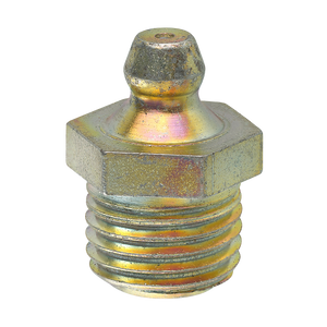 Steel Straight Grease Fitting, 31/32 Length, Male (1/4-28 NPT)