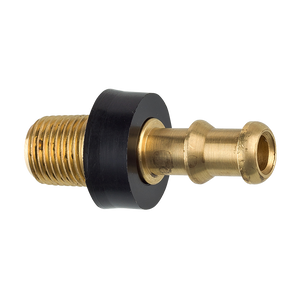 Brass Push-On Hose Fitting, 1/4 Hose, Male (1/8-27 NPT)