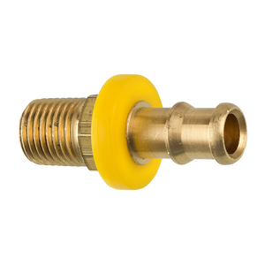 Brass Push-On Hose Fitting, 3/8 Hose, Male (1/4-18 NPT)