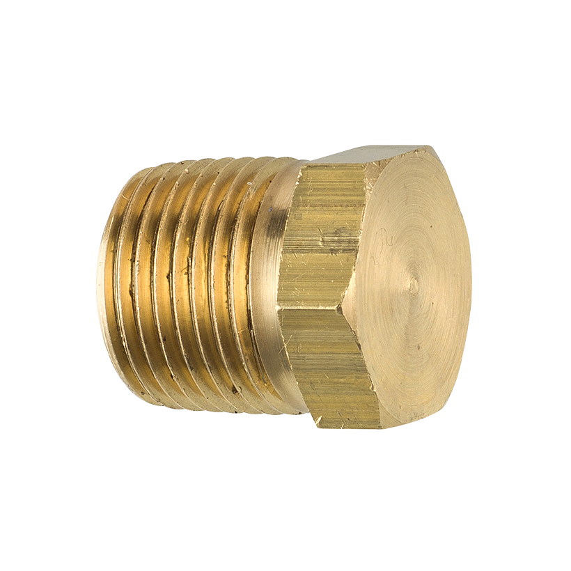 Brass Hex Plug, Male (3/8-18 NPT)