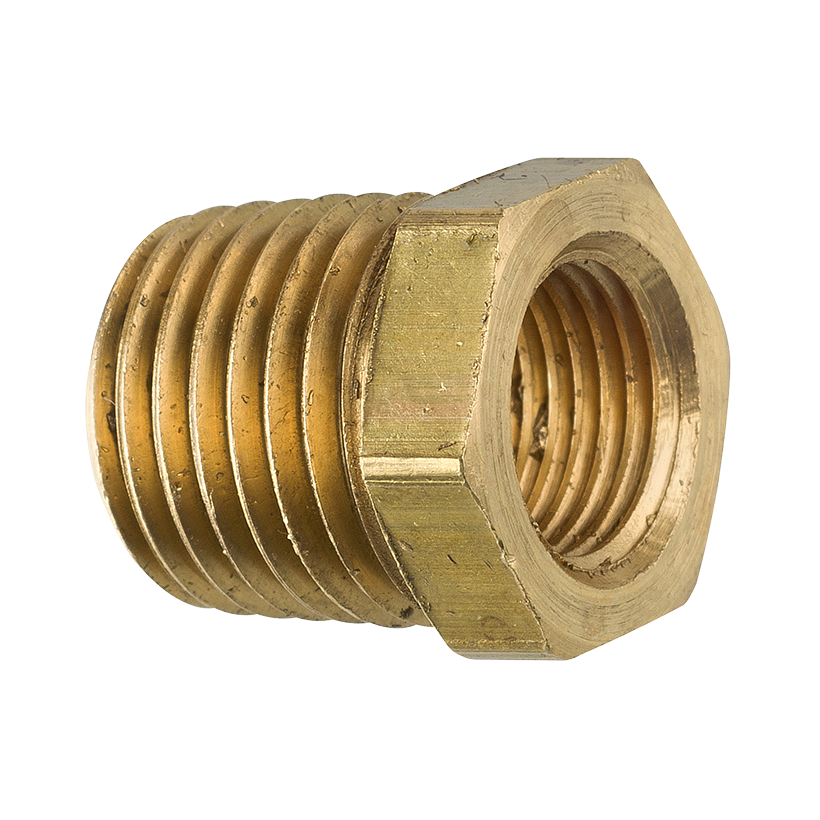 Brass Bushing, Male (1/4-18 NPT), Female (1/8-27 NPT)