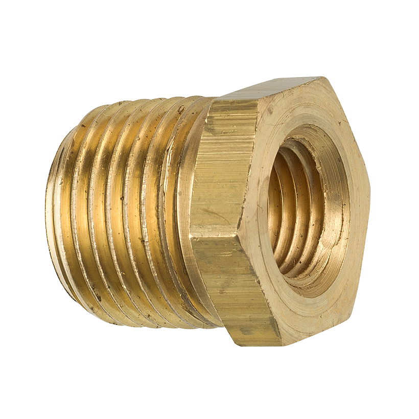 Brass Bushing, Male (1/2-14 NPT), Female (1/4-18 NPT)