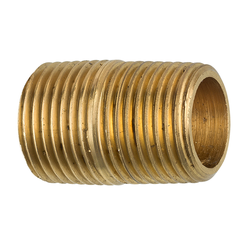 Brass Close Nipple, 1 Length, Male (3/8-18 NPT)