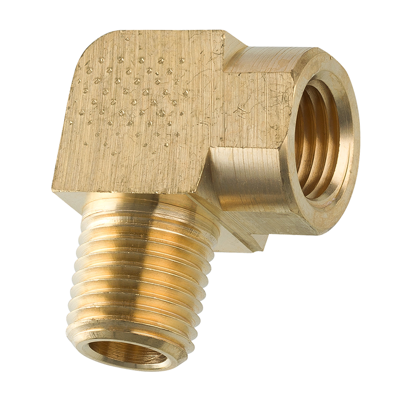 Brass Street Elbow, Male (1/4-18 NPT), Female (1/4-18 NPT)